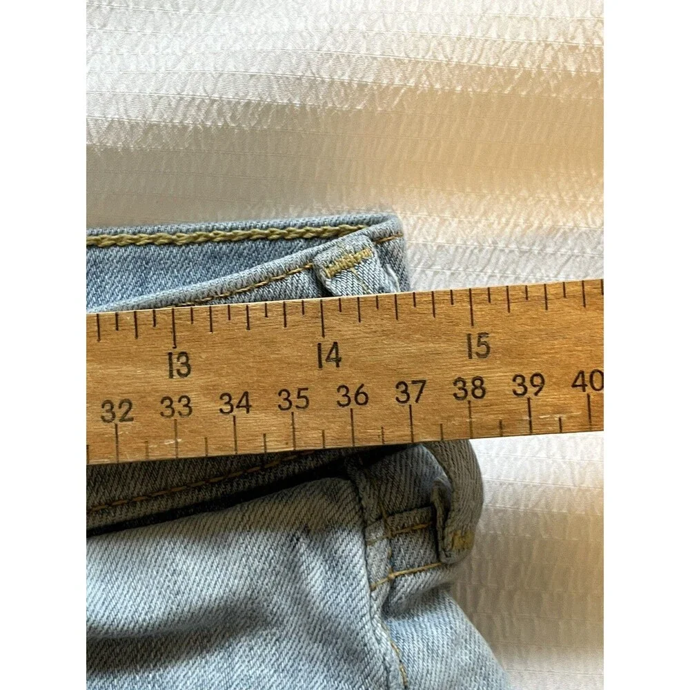 True Religion Savannah Denim Long Jean Bermuda Shorts Size 27 Lt Blue Wash Jorts